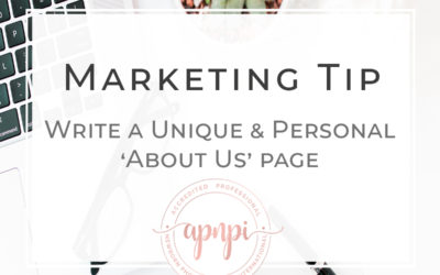 Marketing Tip – Write a unique and personal ‘About Us’ page